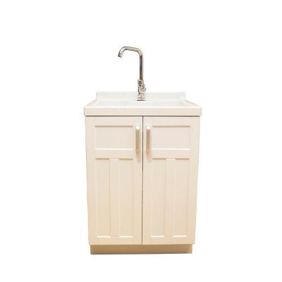 HOIFAT ready made  bath room classic laundry waterproof vanity acrylic lowes sink cabinets with faucet